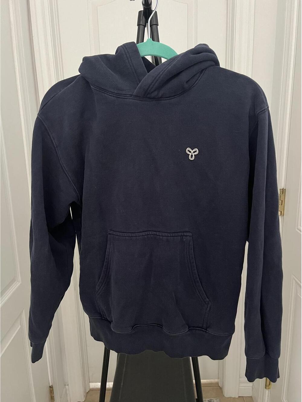 TNA Aritzia Navy Blue Pullover Hoodie Women’s Size Small Cozy Sweatshirt - Picture 3 of 7